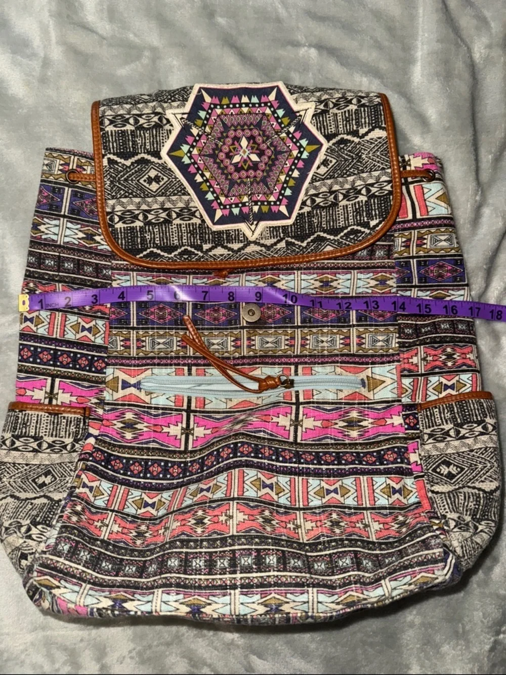 Mossimo Supply Co. Canvas Backpack with Pink Multi Aztec Print